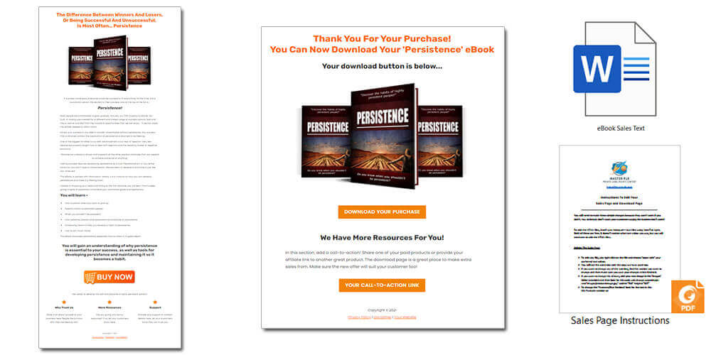 Persistence PLR sales Page and Download Page