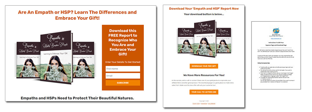 Empaths and Highly Sensitive People PLR Squeeze Page and Download Page