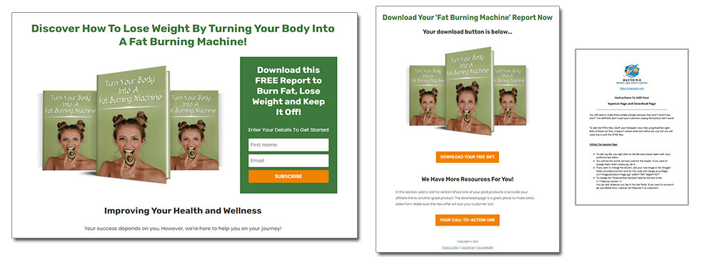 Fat Burning Machine PLR Report Squeeze Page