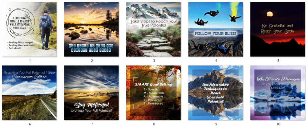 Goal Setting PLR Social Posters