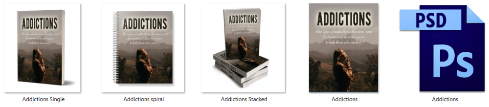 Addictions PLR eBook Cover Graphics