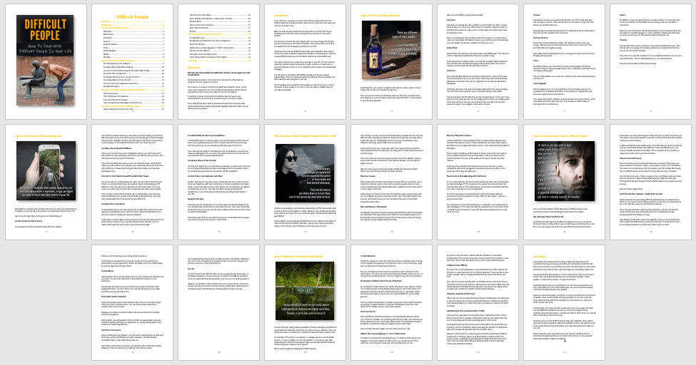 Dealing with Difficult People PLR eBook Contents