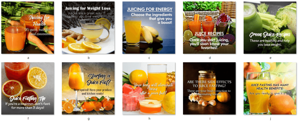 Juicing PLR Social Posters