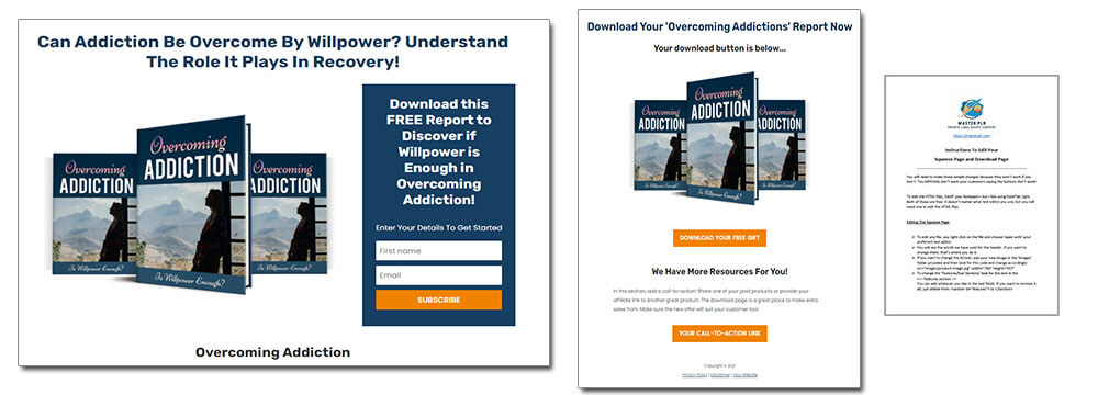 Overcoming Addictions PLR Squeeze Page