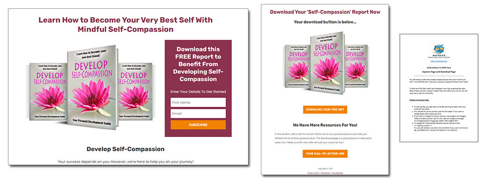 Self-Compassion PLR Report Squeeze Page