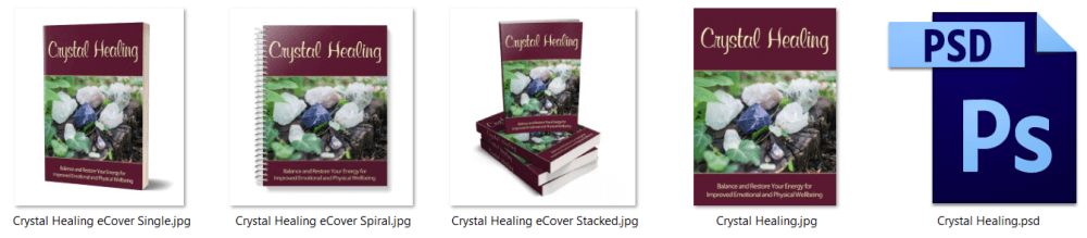 Crystal Healing PLR Report eCover Graphics