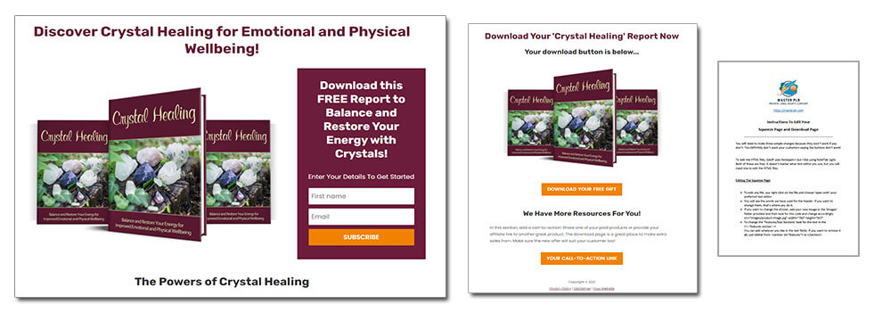 Crystal Healing PLR Squeeze Page