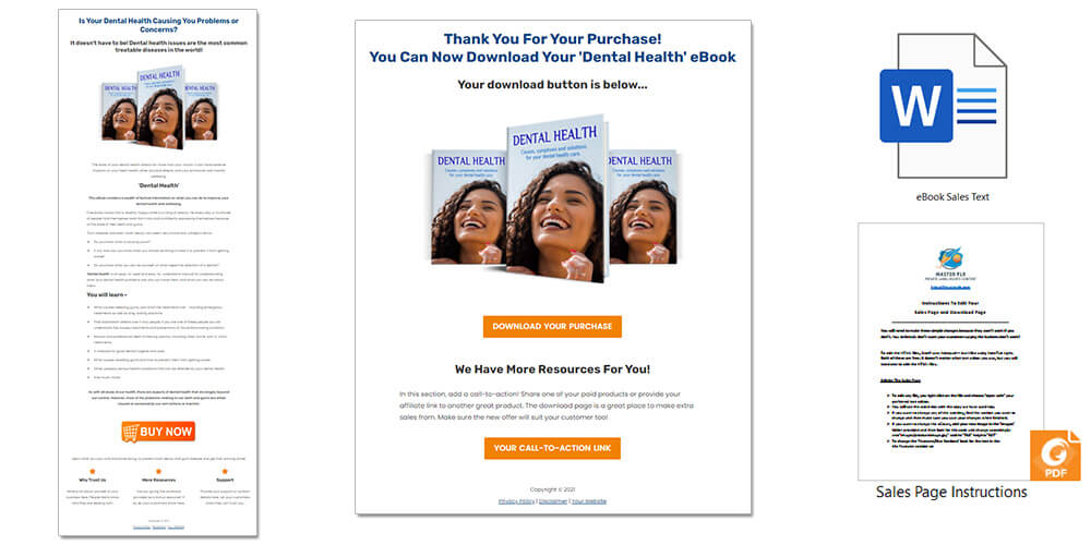 Dental Health PLR Sales Page and Download Page