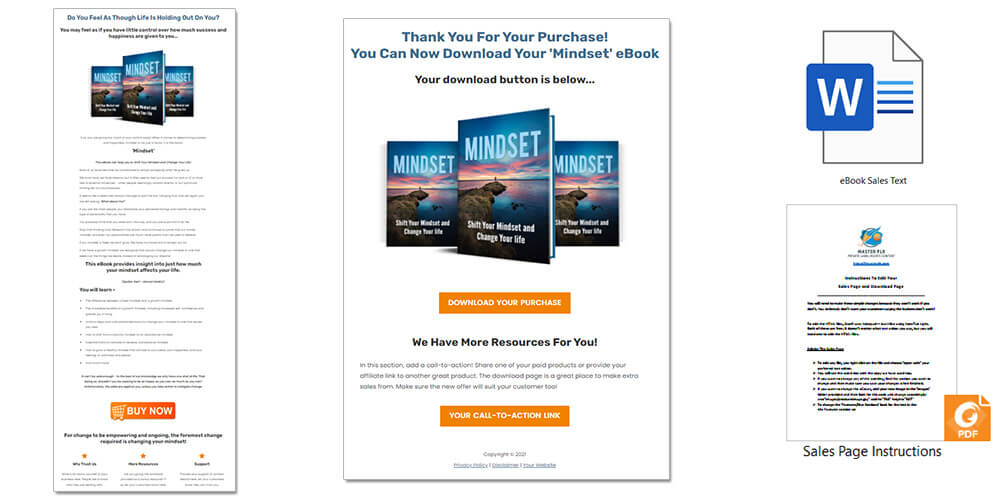 Mindset PLR Sales Page and Download Page