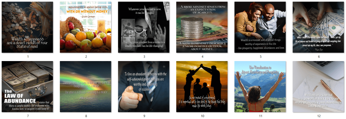 Abundance PLR - Abundance and Prosperity PLR Social Posters