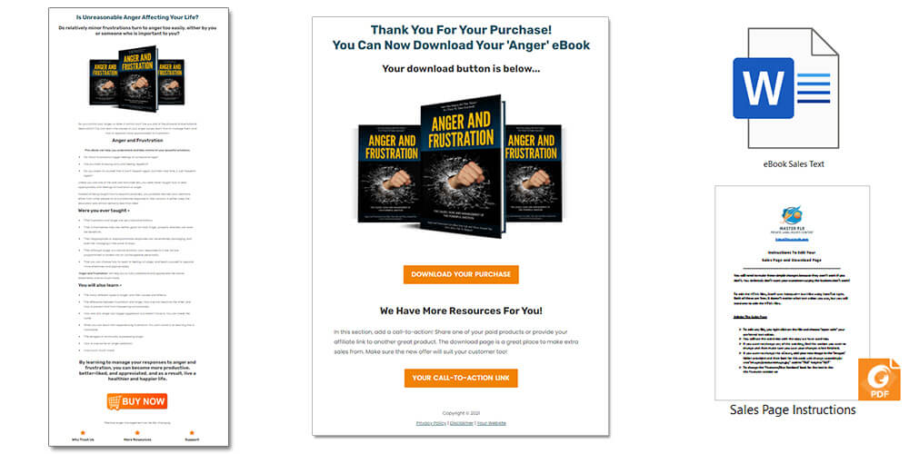 Anger PLR Sales Page and Download Page