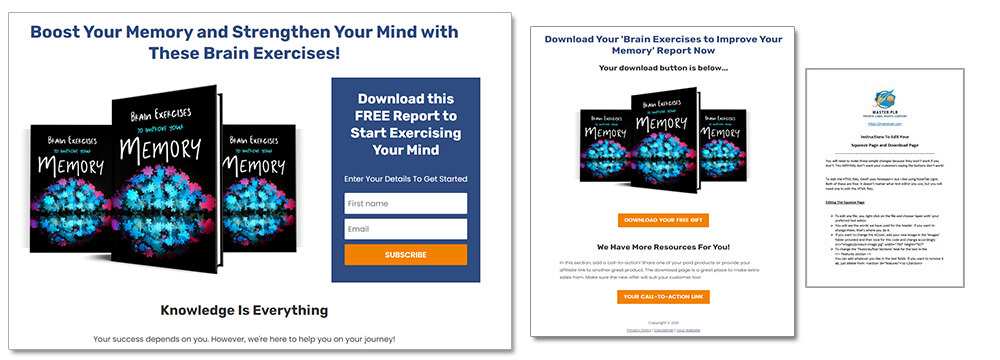 Brain Exercises to Improve Memory PLR Squeeze Page