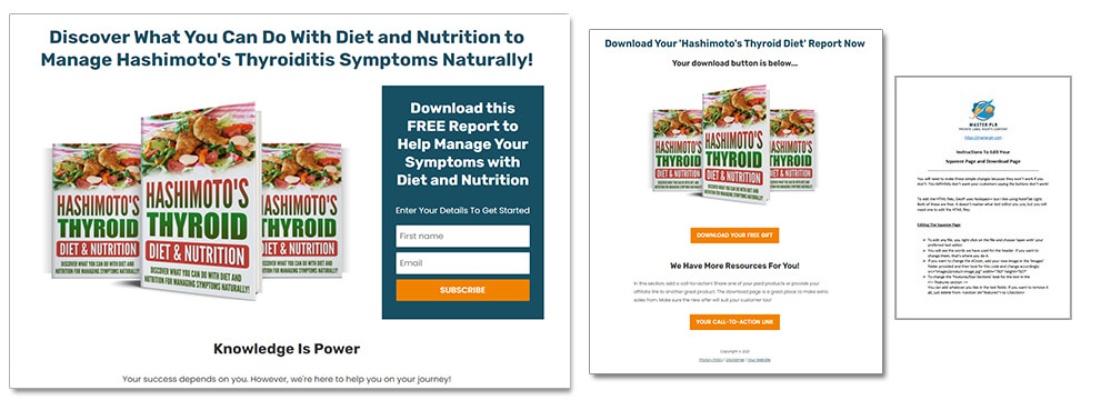 Hashimoto's Thyroid Diet PLR Squeeze Page