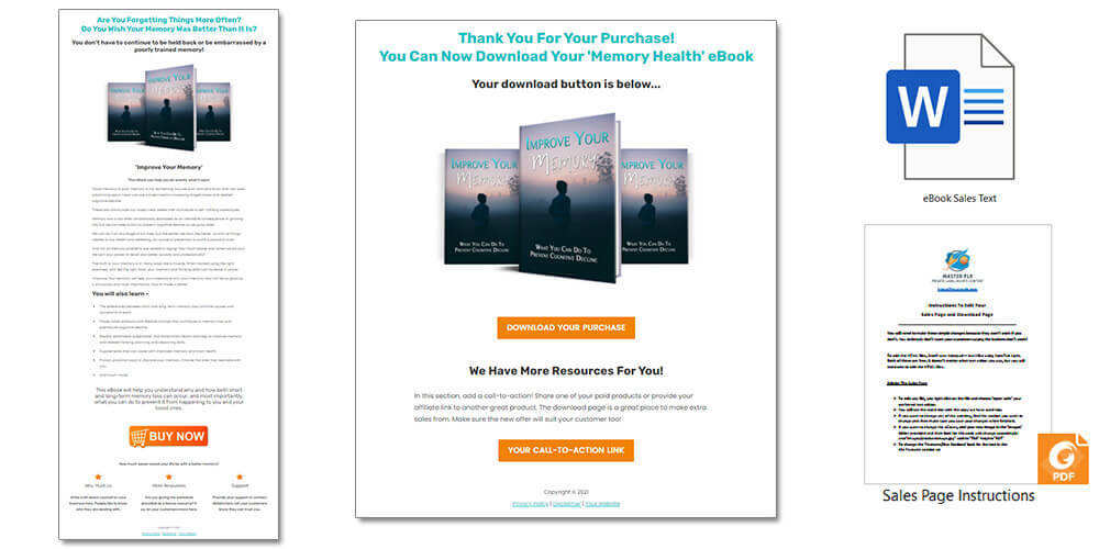 Improve Your Memory Health PLR eBook Sales Page