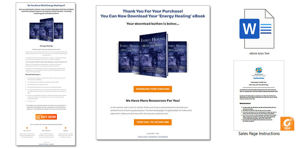 Energy Healing PLR Sales Page and Download Page