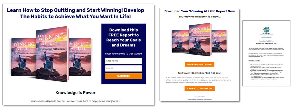 Winning At Life PLR Squeeze Page