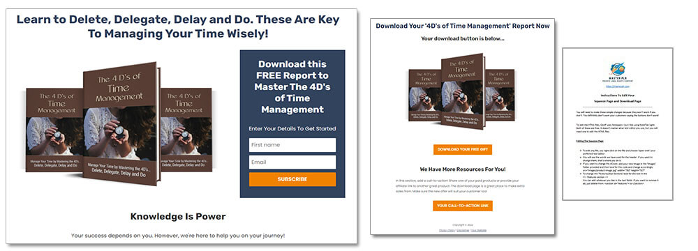 4Ds of Time Management PLR Report Squeeze Page