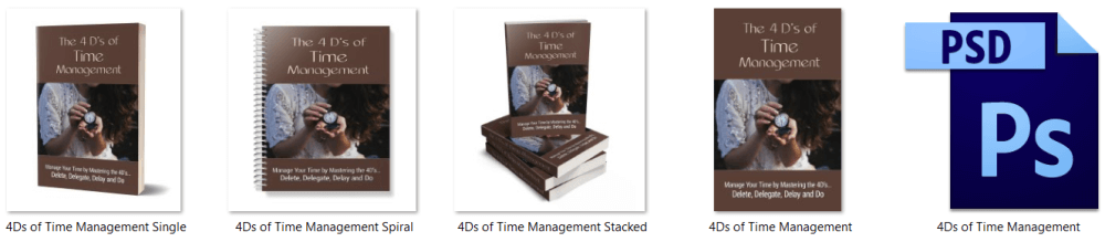 4Ds of Time Management PLR Report eCover Graphics