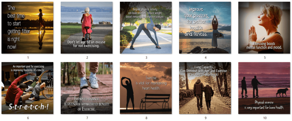 Exercise for Health PLR Social Posters