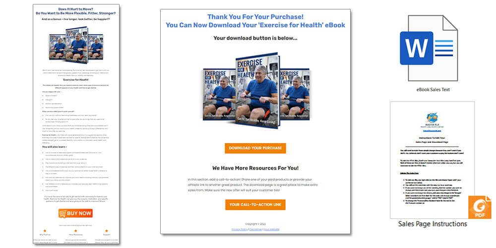 Exercise for Health PLR eBook Sales Page