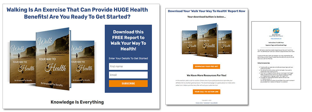 Walking For Health PLR Squeeze Page