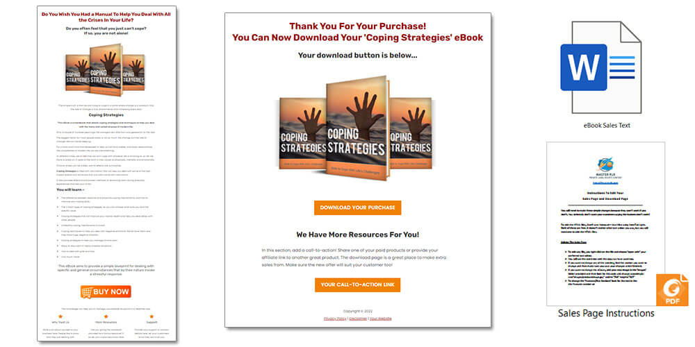Coping Strategies PLR Sales Page and Download Page