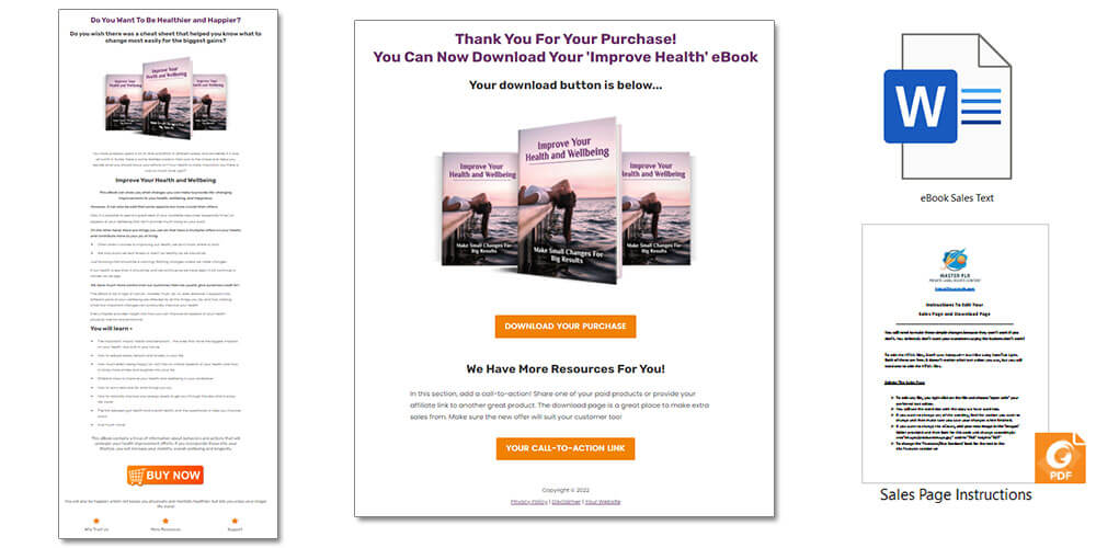 Improve Health PLR Sales Page and Download Page