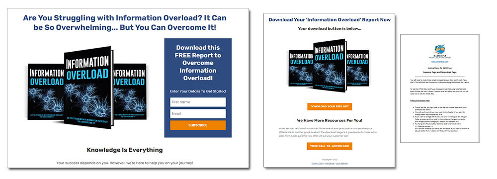 Information Overload PLR Report squeeze Page