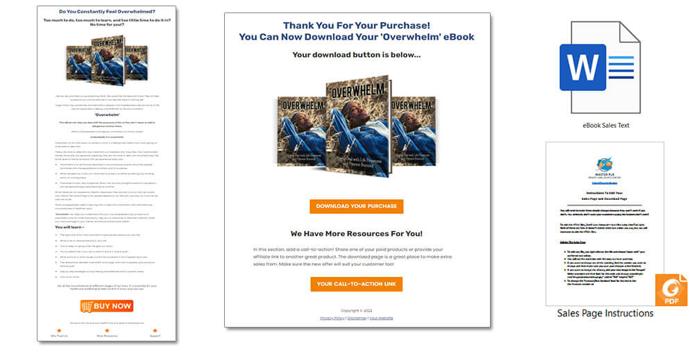 Overwhelm PLR Sales Page and Download Page