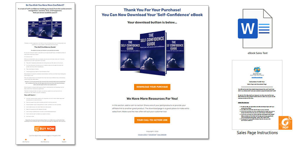 Self-Confidence PLR Sales Page and Download Page