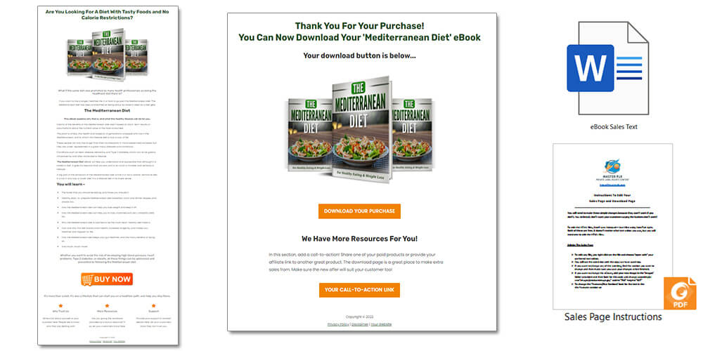 Mediterranean Diet PLR eBook Sales Page