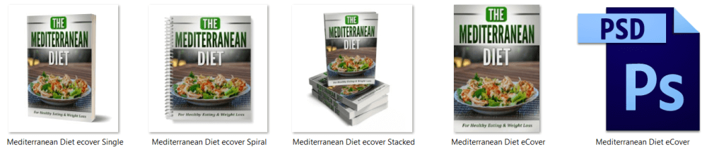 Mediterranean Diet PLR eBook Cover Graphics