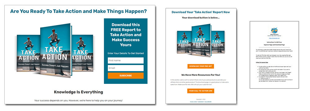 Take Action PLR Squeeze Page