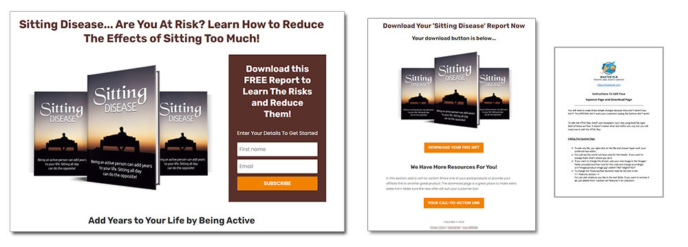 Sitting Disease PLR Squeeze Page