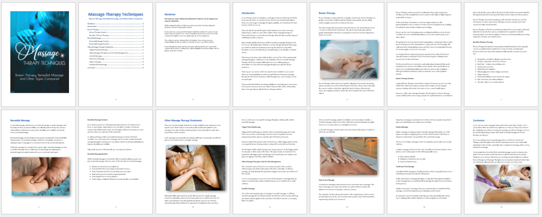 Massage Therapy Techniques PLR Report