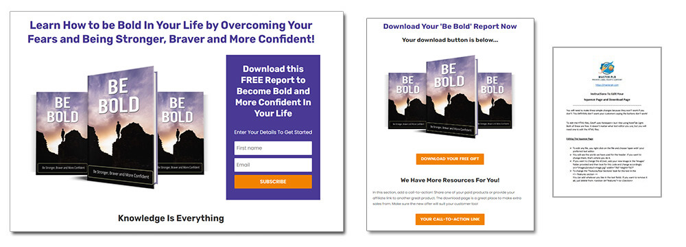 Be Bold PLR Report Squeeze Page
