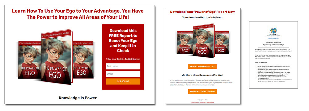 Power of Ego PLR Report Squeeze Page