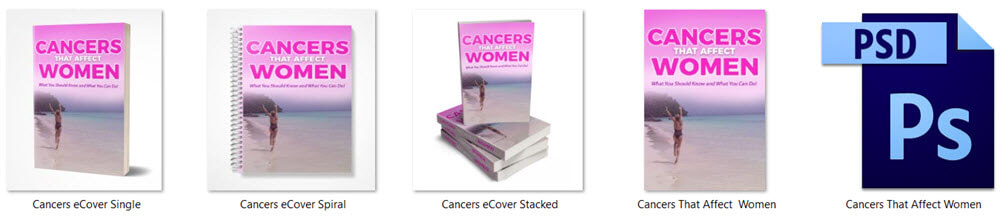 Cancers That Affect Women PLR eCover Graphics