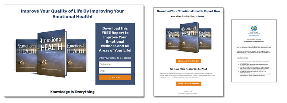Emotional Health PLR Report Squeeze Page