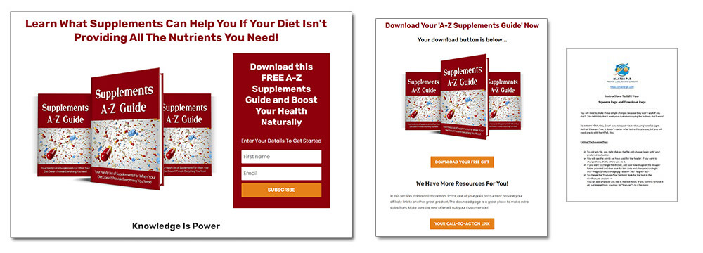 Supplements For Health PLR Squeeze Page
