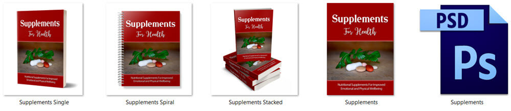 Supplements For Health PLR eBook Cover Graphics