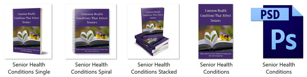 Conditions That Affect Seniors Health PLR Report eCover Graphics