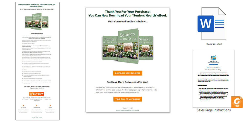 Seniors Health PLR eBook Sales Page