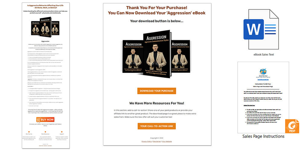 Aggression PLR Sales Page and Download Page Graphic