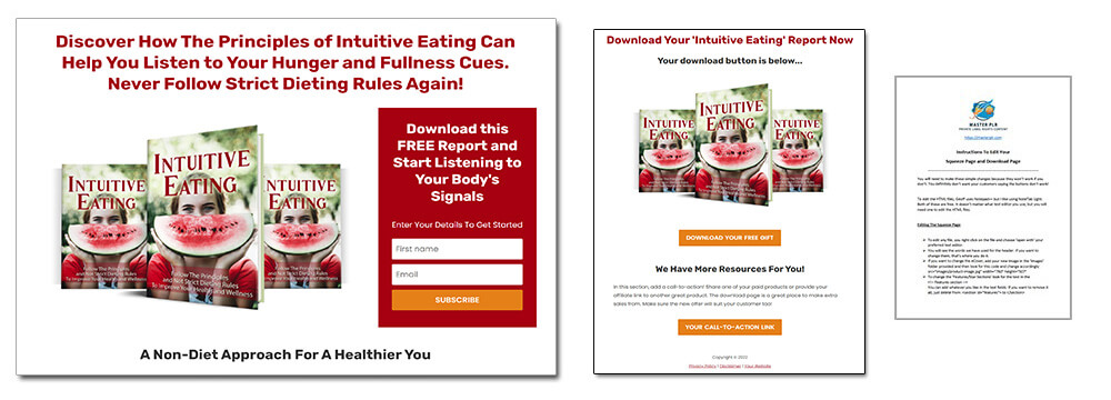 Intuitive Eating PLR Report Squeeze Page Graphic