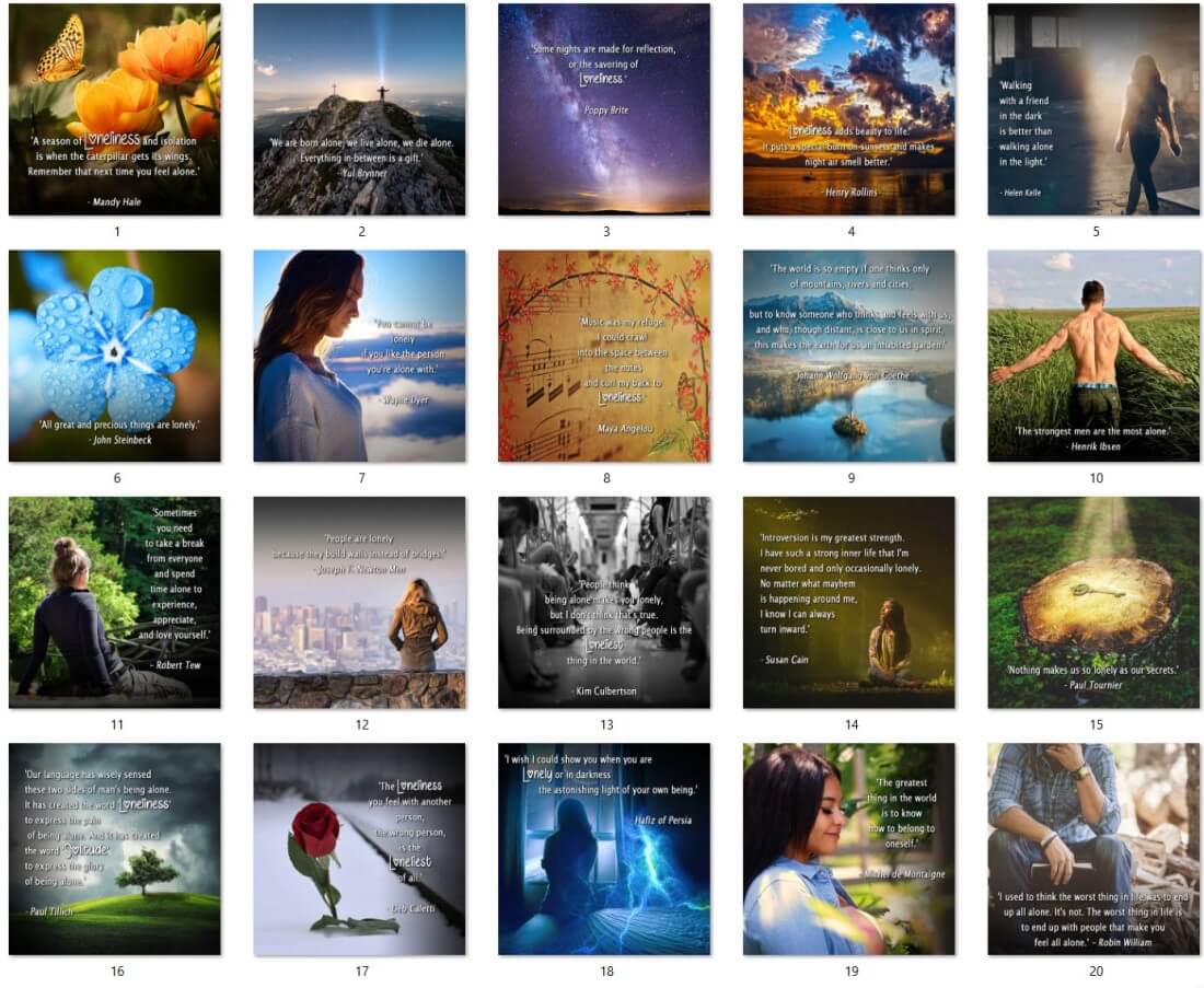 Loneliness PLR Social Quote Posters Graphic