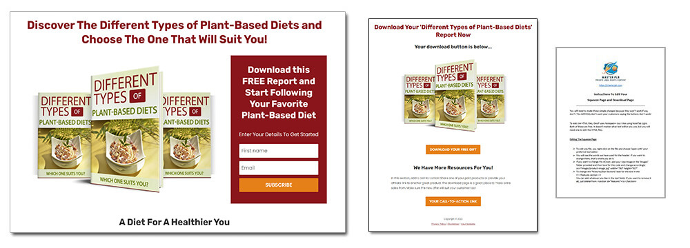Plant Based Diets PLR Report Squeeze Page