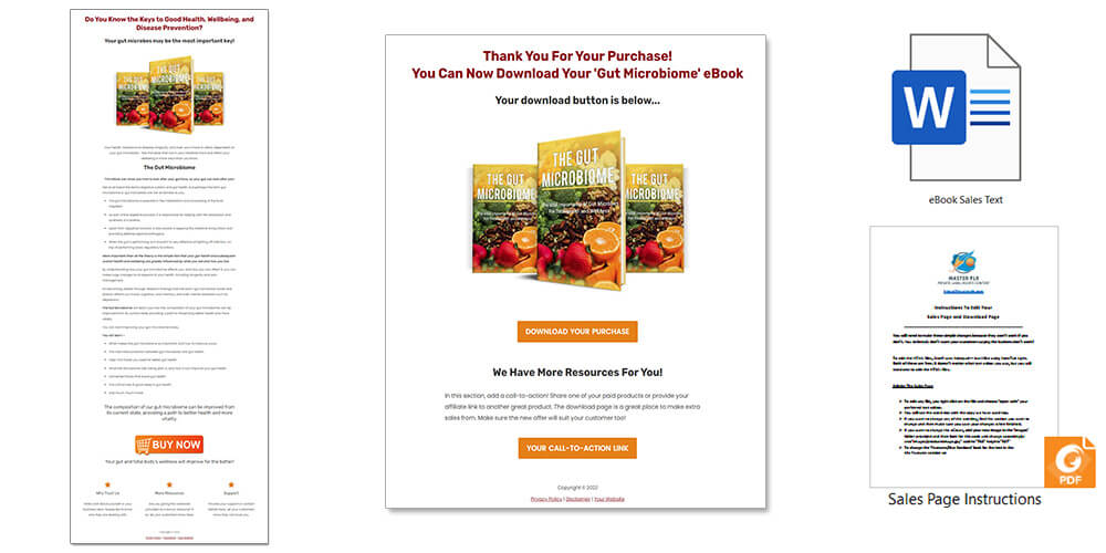Gut Microbiome PLR eBook Sales Page Graphic