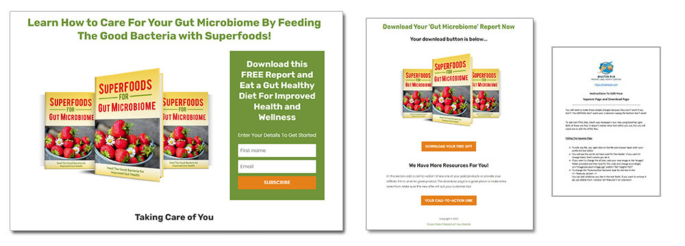 Superfoods For Gut Microbiome PLR Report Squeeze Page Graphic