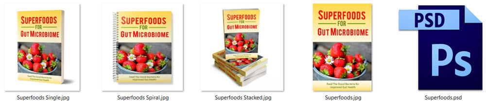 Superfoods For Gut Microbiome PLR Report eCover Graphic